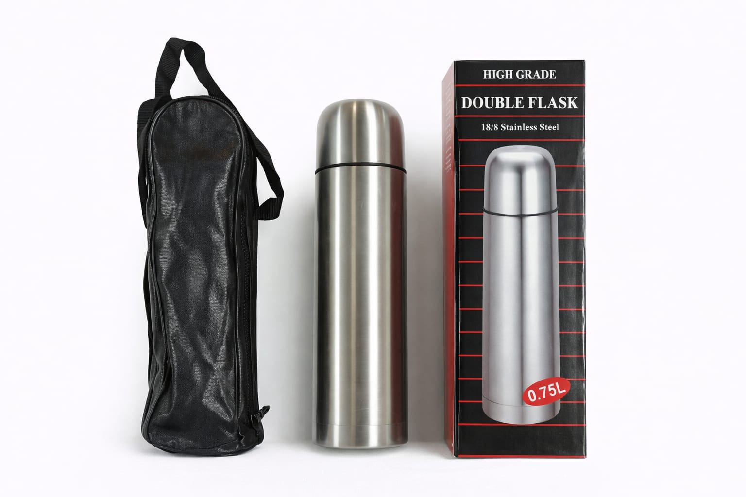 Edelstahl Thermosflasche vakuumisoliert 0